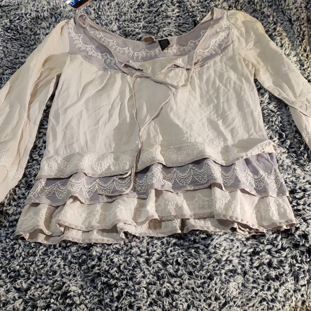 Lithe anthropology tunic top with embroidery